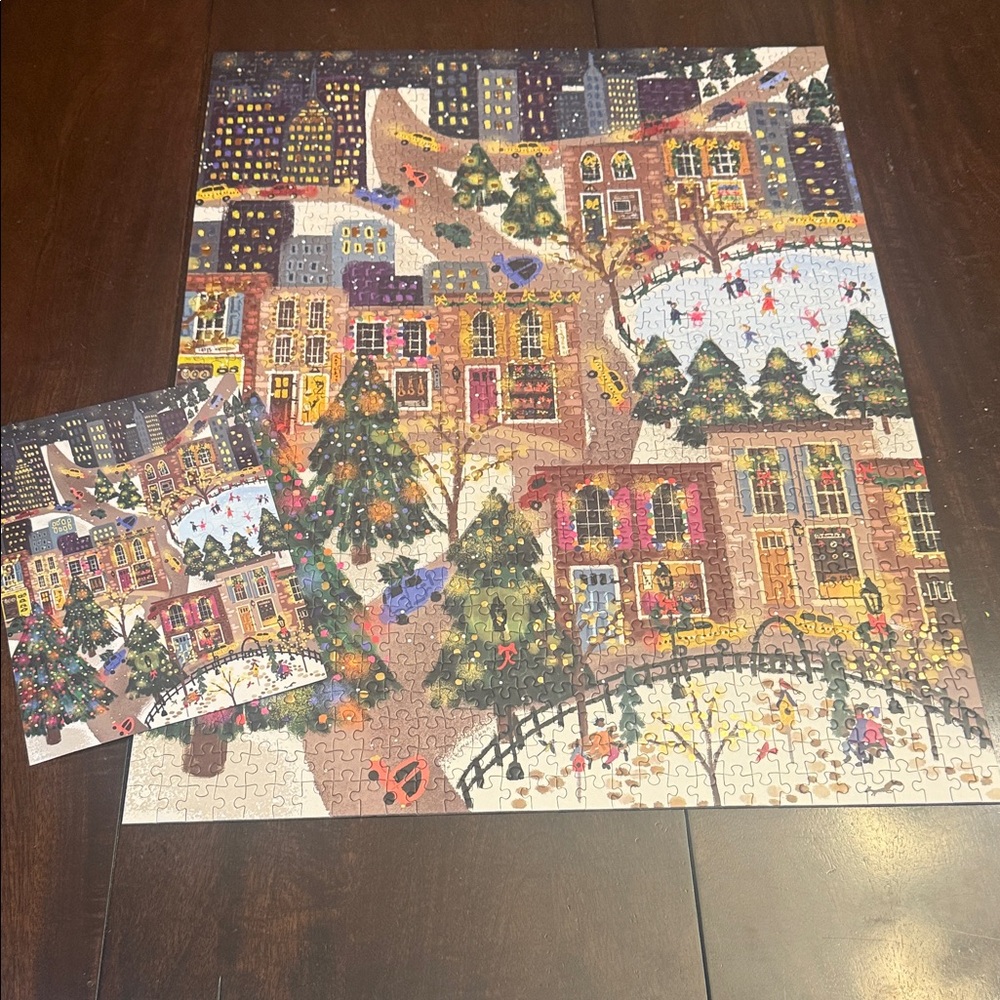 Galison Sparkling City Foil Puzzle. 1000 pieces.  Complete with poster - Picture 2 of 9